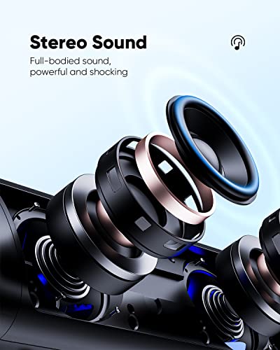 Bluetooth Speaker with HD Sound. Portable Wireless. IPX5 Waterproof. Up to 24H Playtime. TWS Pairing. BT5.3. for Home/Party/Outdoor/Beach. Electronic Gadgets. Birthday Gift (Black)
